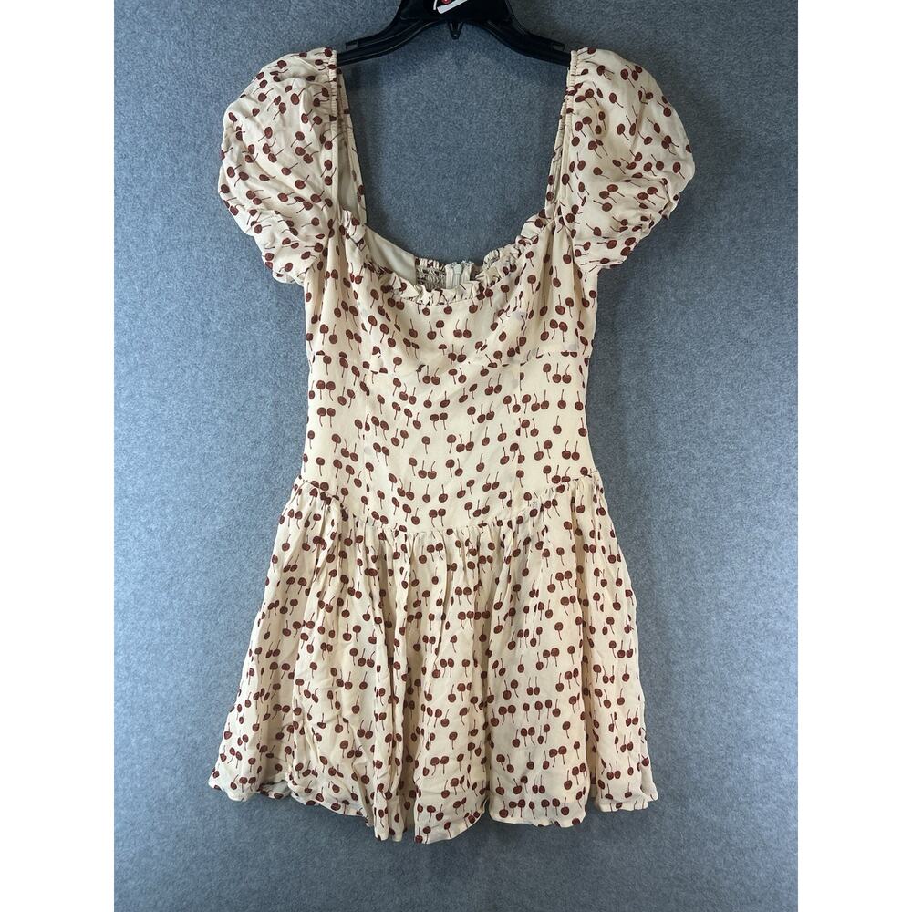 Anthropologie REFORMATION Davonne Mini Dress Cherry Print Size 4